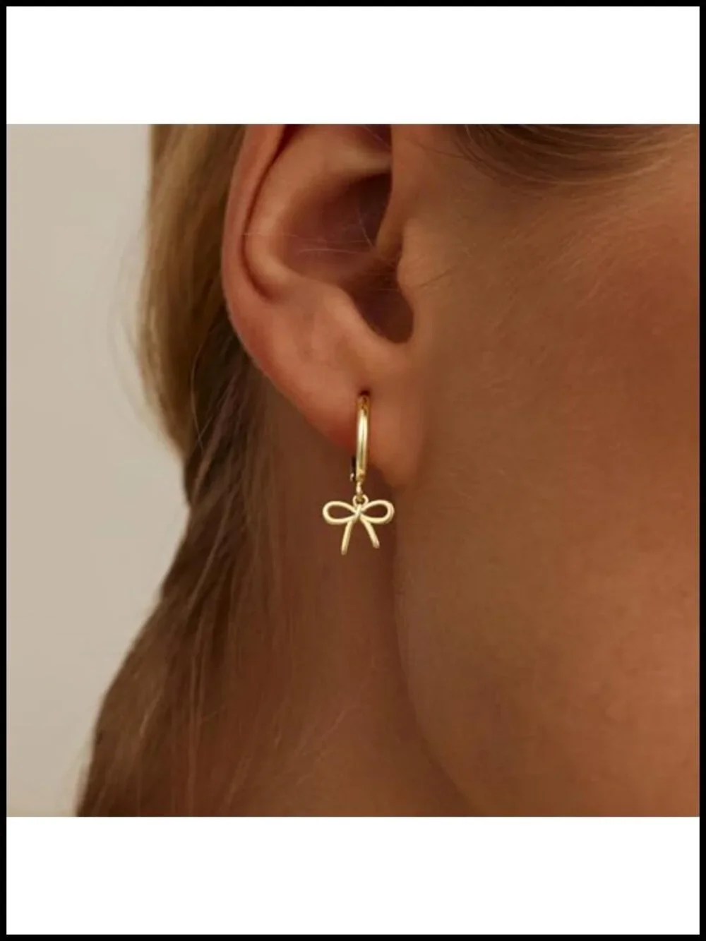 Gold Plated Bow Earrings for Girls Women Hypoallergenic